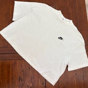 Nike Womens White Cotton Cropped Top  Sz L